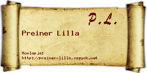 Preiner Lilla névjegykártya